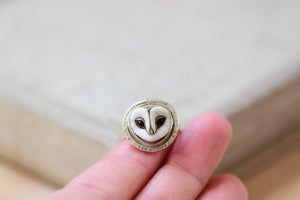 Porcelain Owl Ring