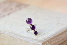 Load image into Gallery viewer, Amethyst Triple Stone Ring