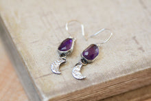 Load image into Gallery viewer, Faceted Amethyst Moon Earrings