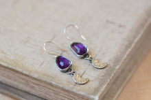 Load image into Gallery viewer, Faceted Amethyst Moon Earrings