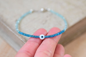 Evil Eye Blue Apatite Bracelet