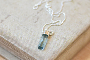 Mini Aquamarine Crystal Necklace