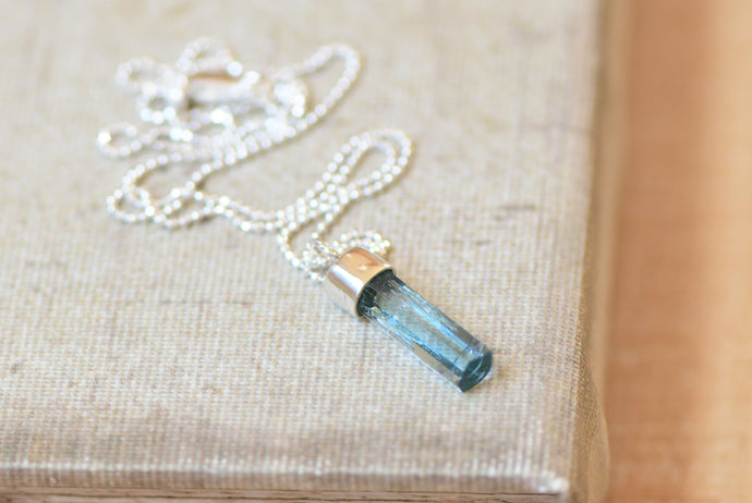 Mini Aquamarine Crystal Necklace