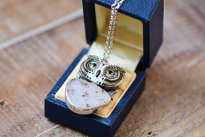 Owl and Druzy Necklace